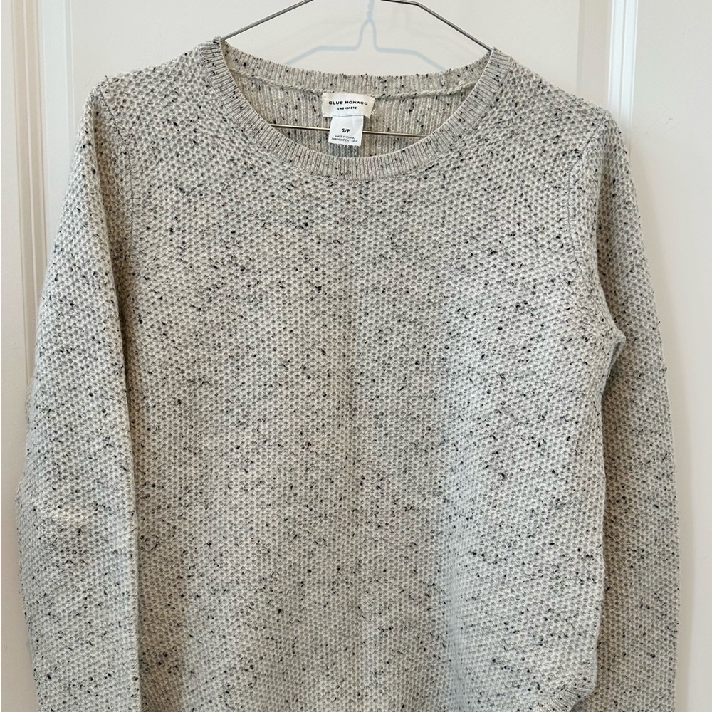 Club Monaco Gray Speckled Knit Sweater